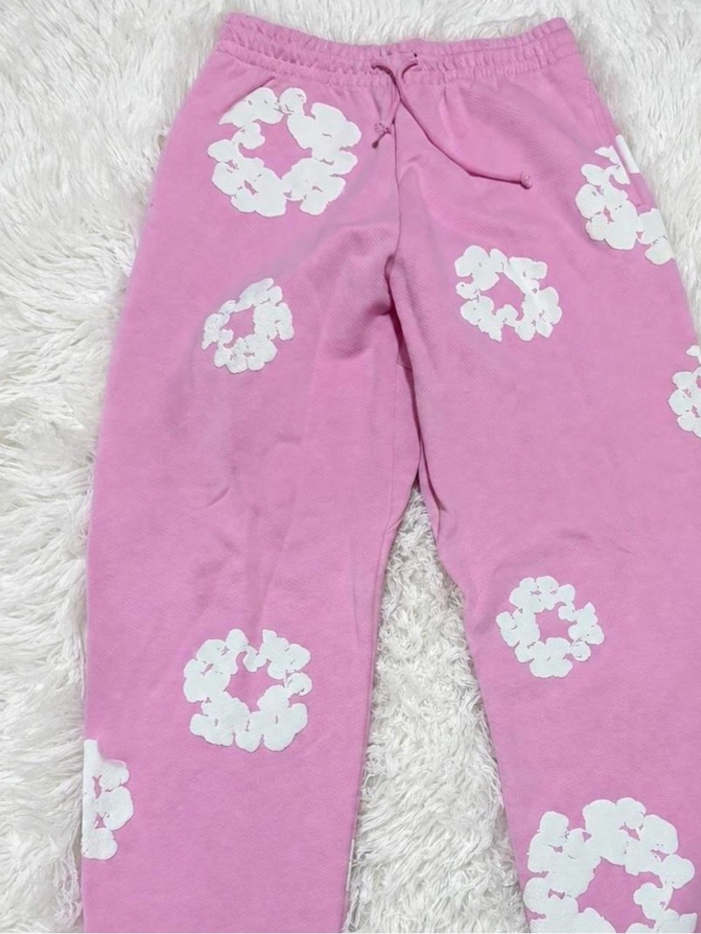 Pink denim tears sweatpants